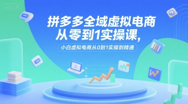 拼多多全域虚拟电商从零到1实操课，小白虚拟电商从0到1实操到精通-创业吧
