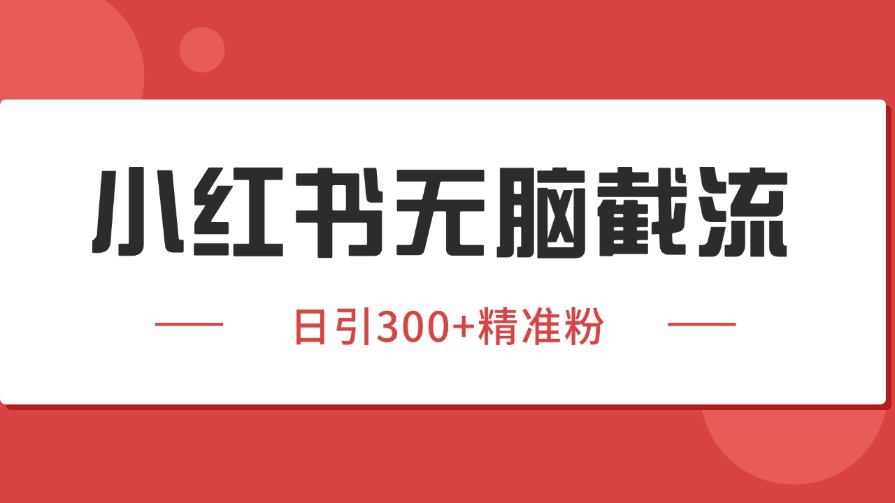 小红书截流同行客源，独家野路子获客玩法 日引200+暴力获客-创业吧