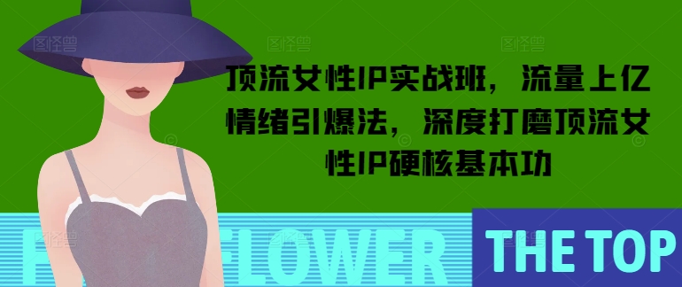 顶流女性IP实战班，流量上亿情绪引爆法，深度打磨顶流女性IP硬核基本功-创业吧