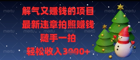 解气又挣钱的项目，最新违章拍照挣钱，随手一拍，轻松收入多张【揭秘】-创业吧