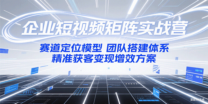 企业短视频矩阵实战营：赛道定位模型+团队搭建体系+精准获客变现增效方案-创业吧