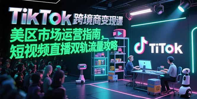 TikTok跨境电商变现课，美区市场运营指南，短视频直播双轨流量攻略-创业吧