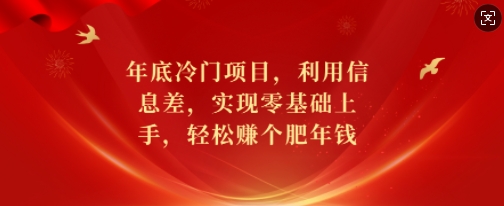年底冷门项目，利用信息差，实现零基础上手，轻松赚个肥年钱【揭秘】-创业吧
