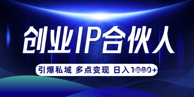 云帆·创业ip合伙人打造3.0，从0到1教你做网创，实现月入过W-创业吧