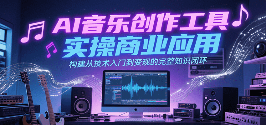 AI音乐创作工具实操商业应用，构建从技术入门到变现的完整知识闭环-创业吧