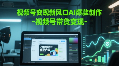 视频号变现新风口AI爆款创作-视频号带货变现-创业吧