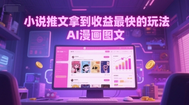 小说推文拿到收益最快的玩法，AI漫画图文-创业吧