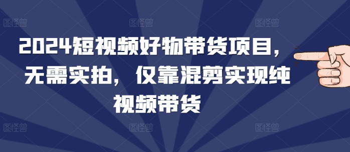 2024短视频好物带货项目，无需实拍，仅靠混剪实现纯视频带货-创业吧
