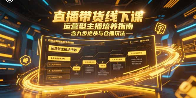 直播带货线下课，运营型主播培养指南，含九步绝杀与仓播玩法-创业吧
