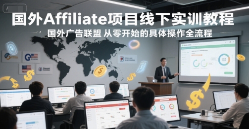 国外Affiliate项目线下实训教程，国外广告联盟从零开始的具体操作全流程-创业吧