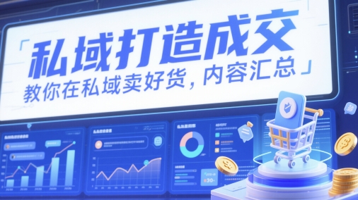 私域打造成交，教你在私域卖好货，内容汇总-创业吧