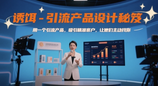 诱饵-引流产品设计秘笈，用一个引流产品，吸引精准客户，让他们主动找你-创业吧