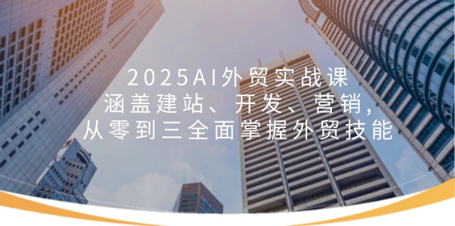 2025AI外贸实战课：涵盖建站、开发、营销, 从零到三全面掌握外贸技能-创业吧