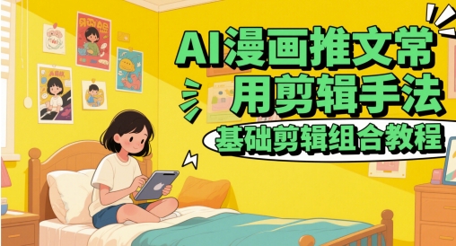 AI漫画推文常用剪辑手法，基础剪辑组合教程-创业吧