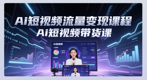 Ai短视频流量变现课程，Ai短视频带货课-创业吧