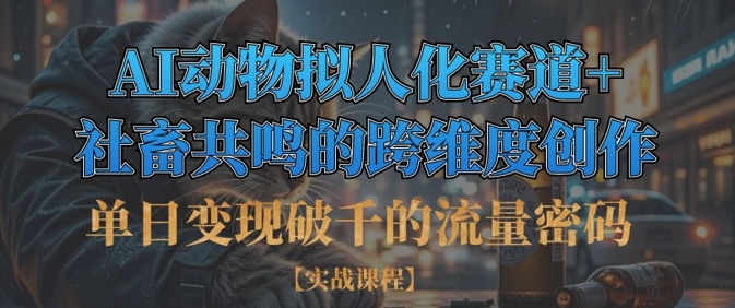 单日变现破千的流量密码，AI动物拟人化赛道+社畜共鸣的跨维度创作-创业吧