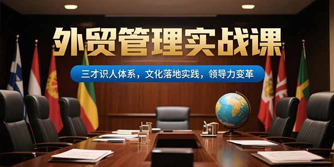 外贸管理实战课，三才识人体系，文化落地实践，领导力变革-创业吧