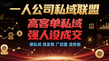 一人公司私域联盟，高客单私域，强人设成交，建私域 搞发售 广结盟 造势能-创业吧
