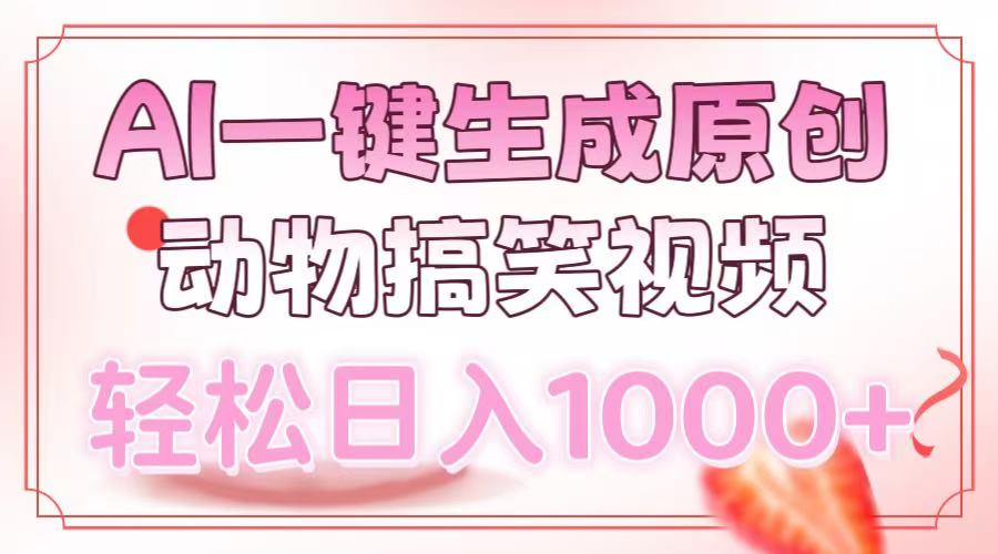 AI一键生成原创动物搞笑视频，轻松日入1000+-创业吧