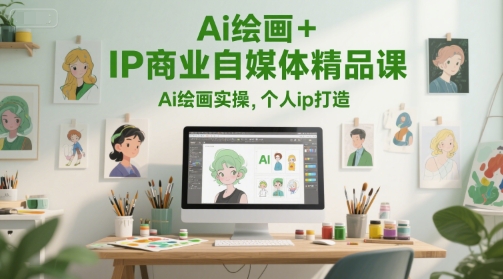 Ai绘画+IP商业自媒体精品课，Ai绘画实操，个人ip打造-创业吧