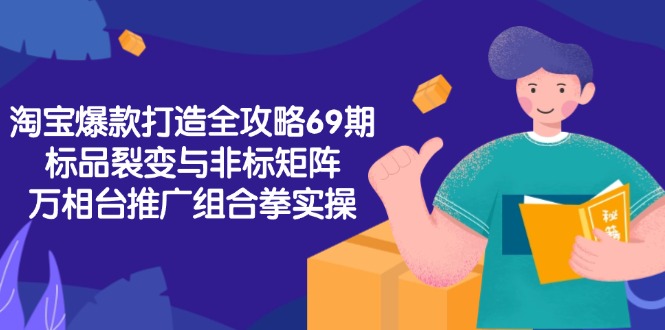 淘宝爆款打造全攻略-69期，标品裂变与非标矩阵，万相台推广组合拳实操-创业吧