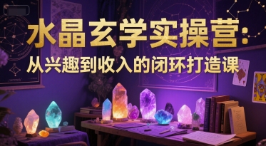 水晶玄学实操营：从兴趣到收入的闭环打造课-创业吧