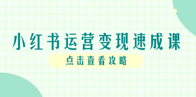 小红书运营变现速成课，账号搭建到暴力起号，个人IP全流程指南-创业吧