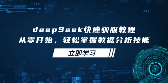 deepSeek快速驯服教程，从零开始，轻松掌握数据分析技能-创业吧