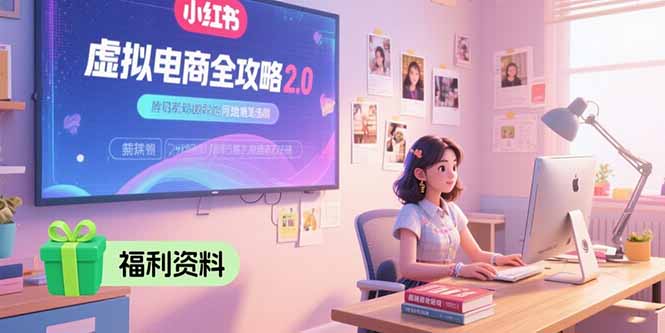 虚拟电商全攻略2.0，开店选品实操流程，账号定位、货源发布、笔记发布技巧-创业吧