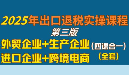 崔sir·出口退税实操-外贸企业+生产企业+跨境电商+进口企业(四课合一)|南巷学社