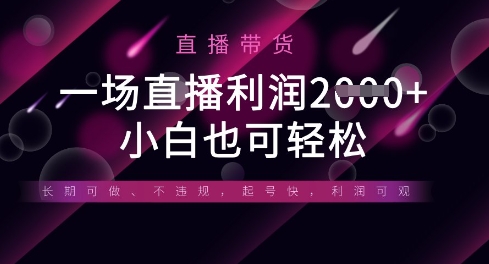 半无人直播带货，一场利润数张，适合所有平台玩法，小白也可轻松-创业吧