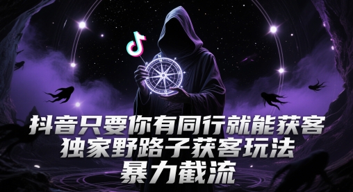 抖音只要你有同行就能获客，独家野路子获客玩法，暴力截流【揭秘】-创业吧