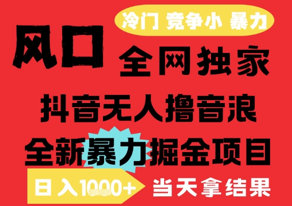 25年6月高爆抖音无人直播最新撸音浪掘金项目，解放双手小白可做，无脑日入1k+，门槛低【揭秘】-创业吧
