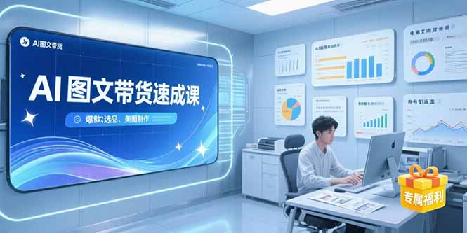 AI图文带货速成课，养号引流秘籍，爆款选品策略，美图制作全流程-创业吧