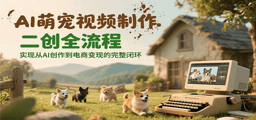 AI萌宠视频制作二创全流程，实现从AI创作到电商变现的完整闭环-创业吧
