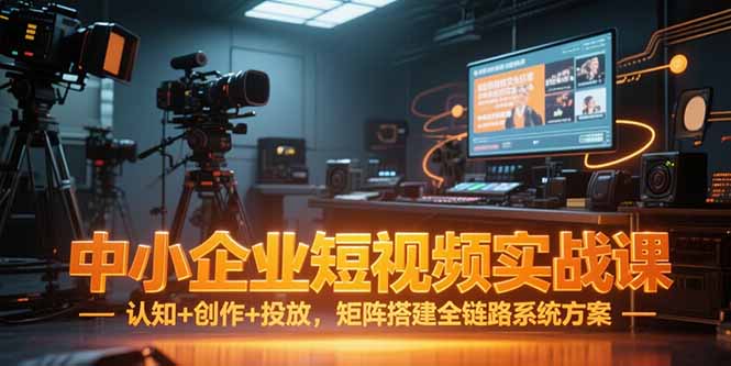 中小企业短视频实战课，认知+创作+投放，矩阵搭建全链路系统方案-创业吧