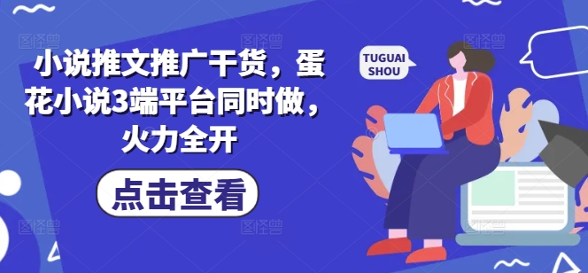 小说推文推广干货，蛋花小说3端平台同时做，火力全开-创业吧