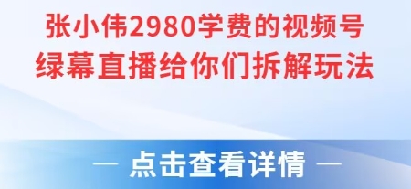张小伟2980付费额视频号绿幕直播给你们拆解玩法-创业吧