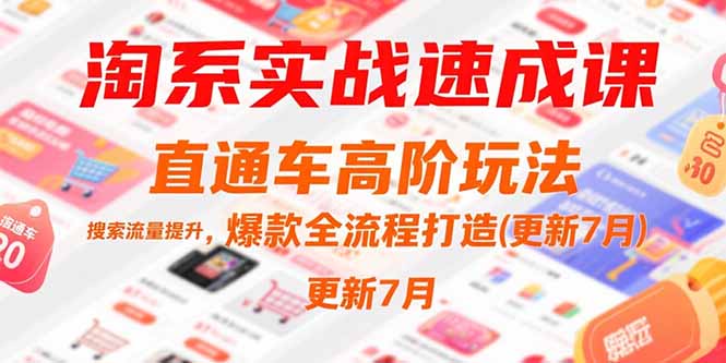 淘系实战速成课，直通车高阶玩法，搜索流量提升，爆款全流程打造(更新7月-创业吧