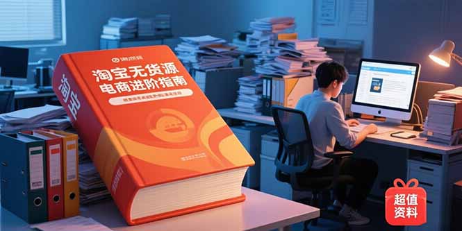 淘宝无货源电商进阶指南，包含新人课、进阶课，配套资料，蓝海选品等-创业吧