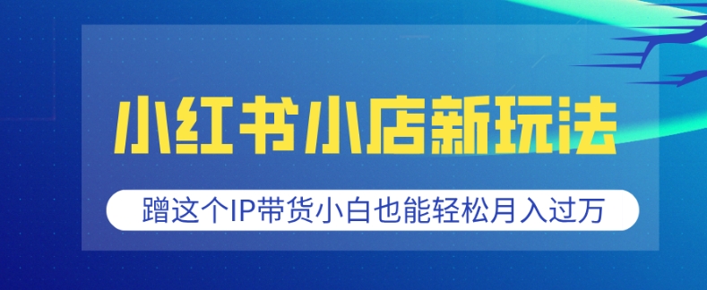 小红书小店新玩法，蹭这个IP带货，小白也能轻松月入过W【揭秘】-创业吧