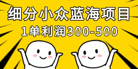 细分小众蓝海项目，一单利润3张，每月收入稳定过1w+-创业吧