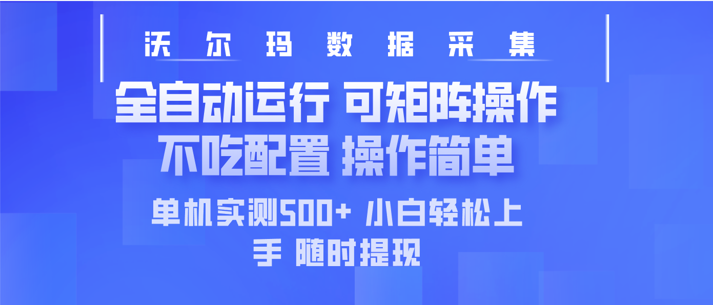 最新沃尔玛平台采集 全自动运行 可矩阵单机实测500+ 操作简单-创业吧