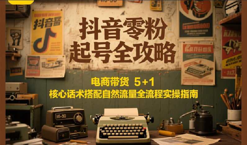 抖音零粉起号全攻略：电商带货 5+1 核心话术搭配自然流量全流程实操指南-创业吧