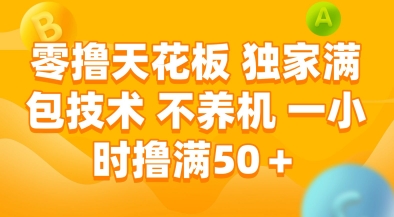 零撸天花板，独家满包技术，不用养机，一小时撸满50+，收益稳定【揭秘】-创业吧
