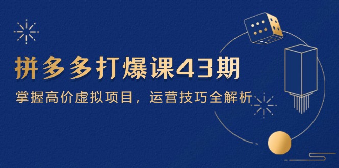 拼多多打爆课第 43 期，掌握高价虚拟项目，运营技巧全解析(15节-创业吧