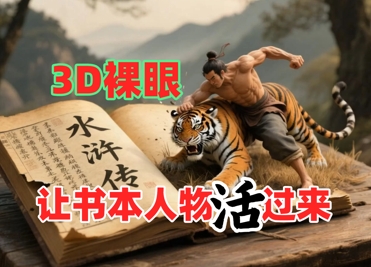 书本人物裸眼3D视频，新的玩法，流量超猛，保姆级教程-创业吧