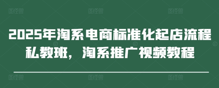 2025年淘系电商标准化起店流程私教班，淘系推广视频教程-创业吧