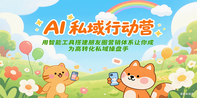 AI私域行动营：用智能工具搭建朋友圈营销体系让你成为高转化私域操盘手-创业吧