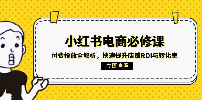 小红书电商必修课：付费投放全解析，快速提升店铺ROI与转化率-创业吧